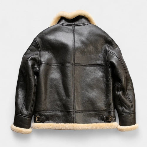Men's Aviator Jacket With Deep Pile Collar And Zip Front - Colour options