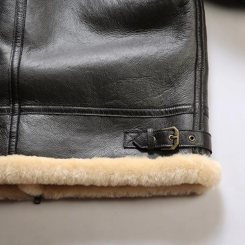 Men's Aviator Jacket With Deep Pile Collar And Zip Front - Colour options