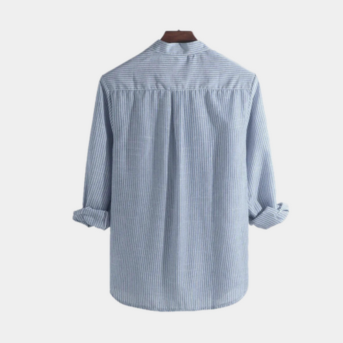 Men's Band Collar Popover Shirt With Half Placket - Colour options
