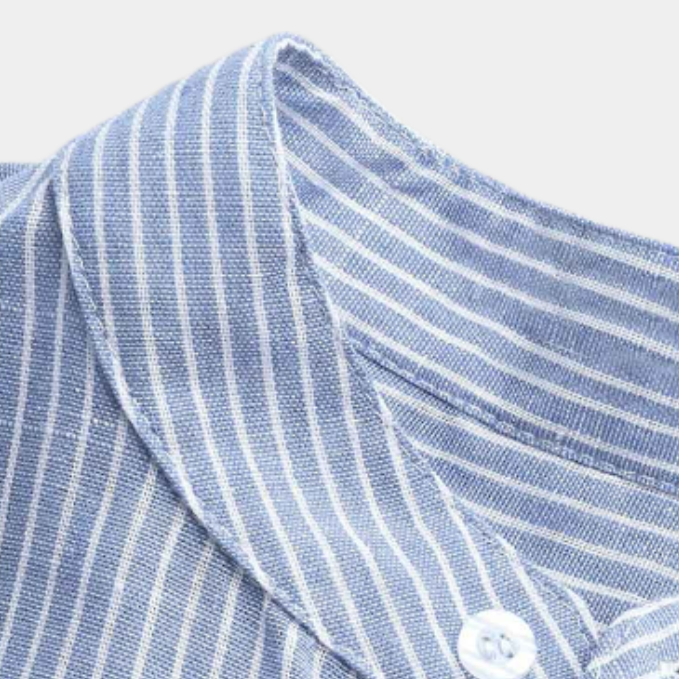 Men's Band Collar Popover Shirt With Half Placket - Colour options