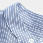 Men's Band Collar Popover Shirt With Half Placket - Colour options