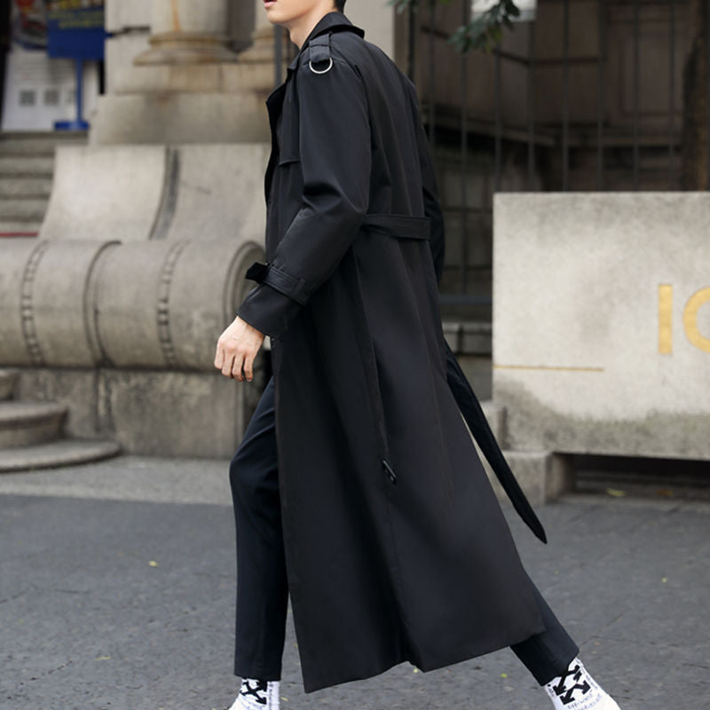 Men's Belted Trench Coat With Double-Breasted Front - Colour options