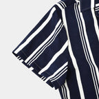 Men's Bold Vertical Stripe Shirt With Short Sleeves - Colour options