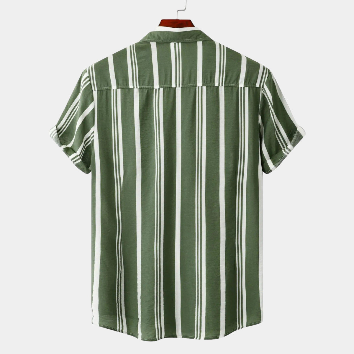 Men's Bold Vertical Stripe Shirt With Short Sleeves - Colour options