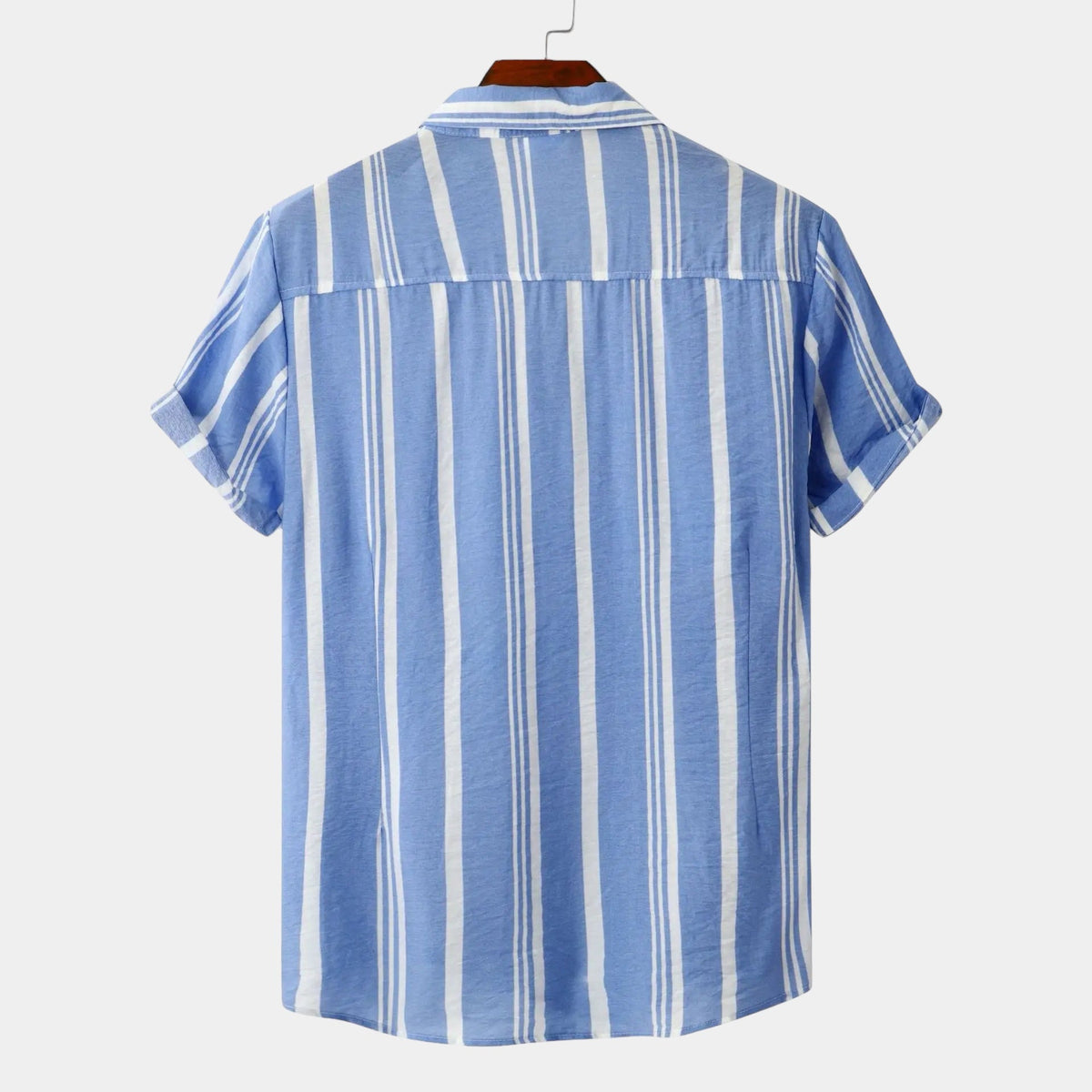 Men's Bold Vertical Stripe Shirt With Short Sleeves - Colour options