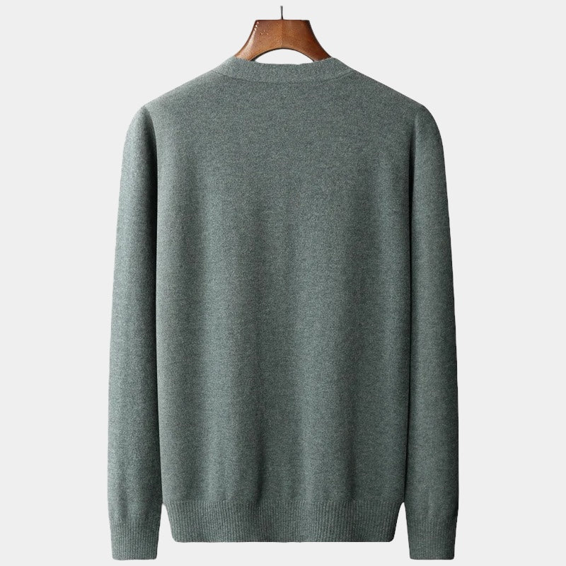 Men's Button-Front Cardigan With V Neckline - Colour options