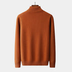 Men's Cable-Knit Mock Neck Jumper With Ribbed Collar - Colour options