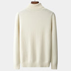 Men's Cable-Knit Mock Neck Jumper With Ribbed Collar - Colour options