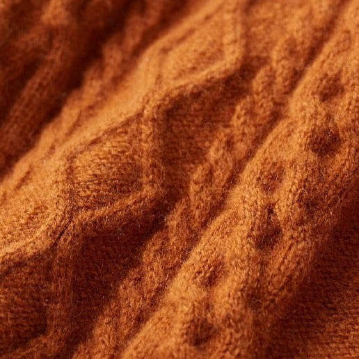 Men's Cable-Knit Mock Neck Jumper With Ribbed Collar - Colour options