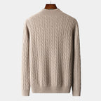 Men's Cable-Knit Quarter-Zip Jumper With Stand Neck - Colour options
