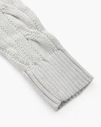 Men's Cable-Pattern Jumper With Ribbed Half-Zip Neck - Grey