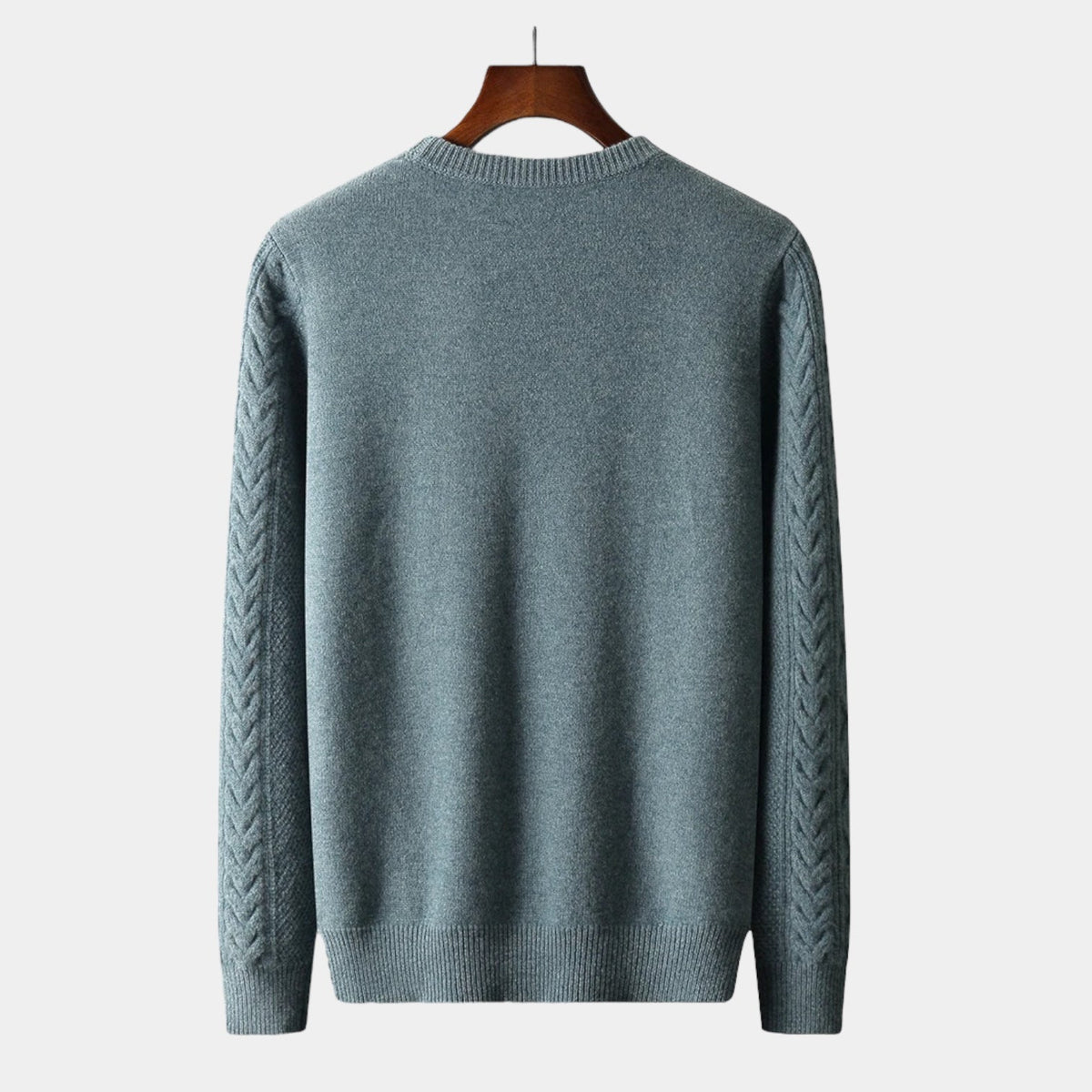 Men's Diamond Cable Jumper With Ribbed Crew Neck - Colour options