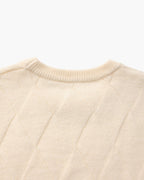 Men's Diamond-Pattern Crew-Neck Jumper With Ribbed Hem - Beige