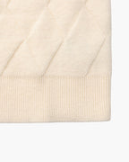 Men's Diamond-Pattern Crew-Neck Jumper With Ribbed Hem - Beige