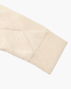 Men's Diamond-Pattern Crew-Neck Jumper With Ribbed Hem - Beige