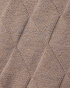 Men's Diamond-Pattern Zip Cardigan With Fold Collar - Mocha