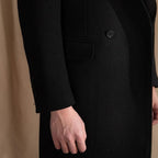 Men's Double-Breasted Long Coat With Peak Lapels - Colour options