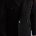 Men's Double-Breasted Long Coat With Peak Lapels - Colour options