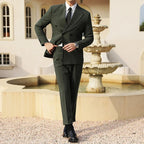 Men's Double-Breasted Suit In A Deep Muted Green - Colour options