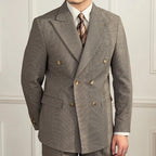 Men's Double-Breasted Suit With Softly Textured Surface - Colour options