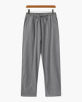 Men's Drawstring Trousers With Flat Tie And Side Pockets - Grey