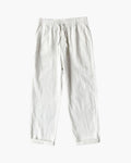 Men's Drawstring Trousers With Gathered Waist Detail - White