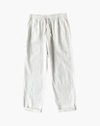 Men's Drawstring Trousers With Gathered Waist Detail - White
