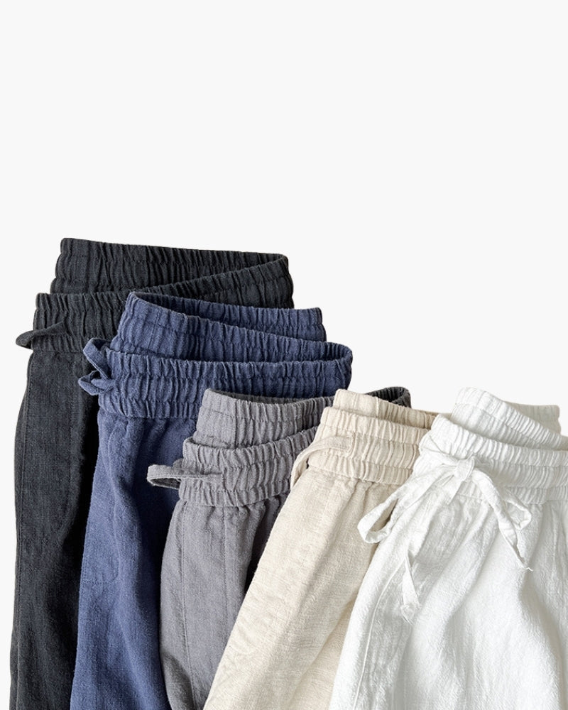 Men's Drawstring Trousers With Gathered Waist Detail - shared