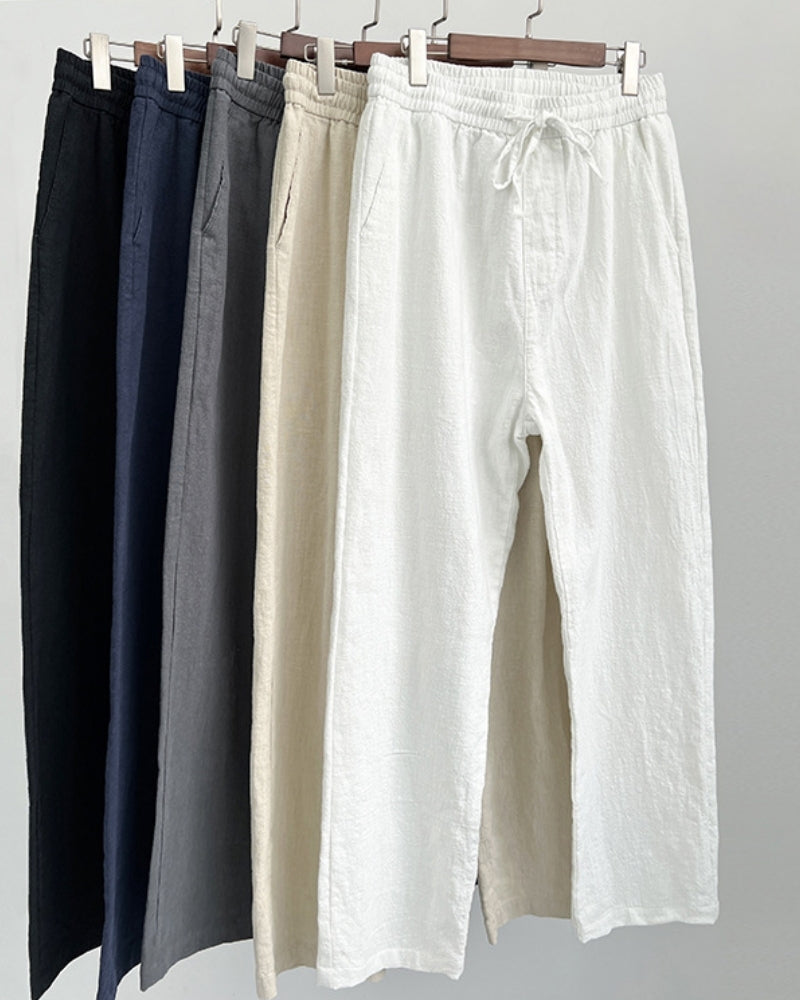 Men's Drawstring Trousers With Gathered Waist Detail - shared