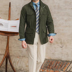 Men's Field Jacket With Four Flap Pockets And Stand Collar - Colour options