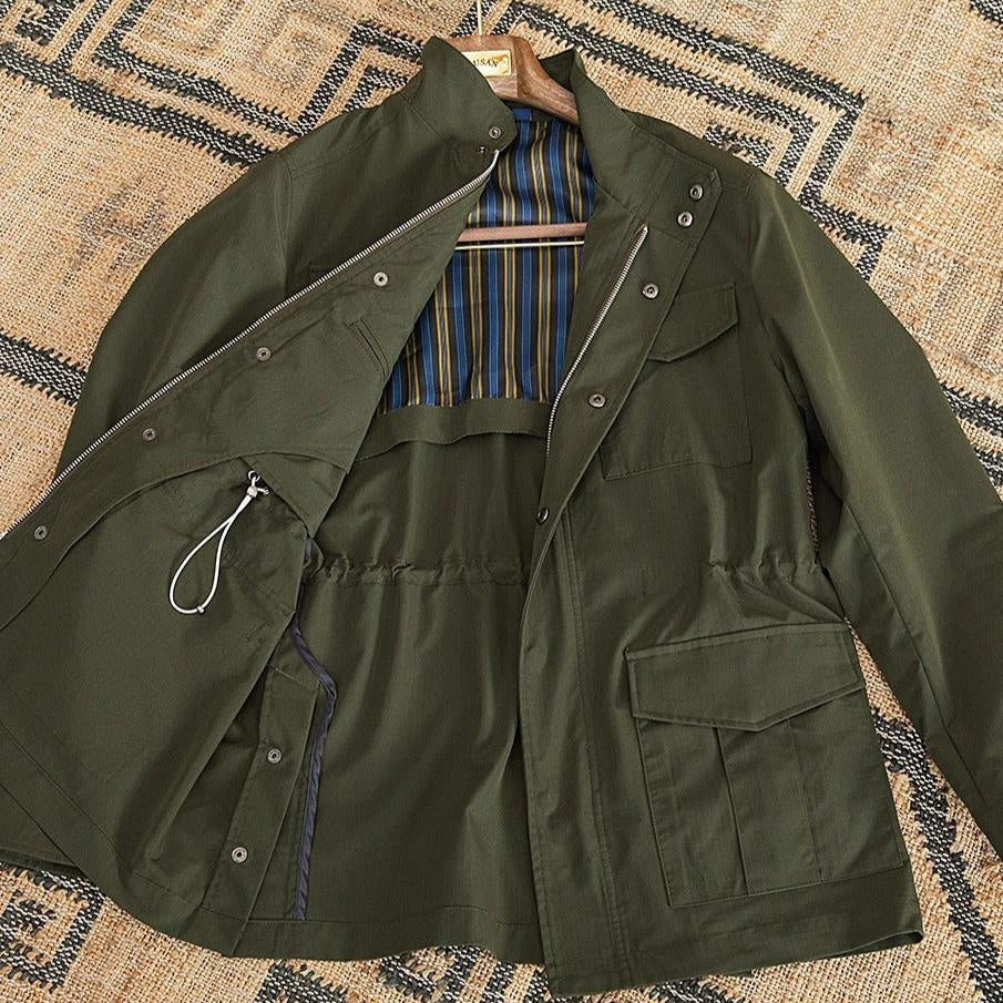 Men's Field Jacket With Four Flap Pockets And Stand Collar - Colour options