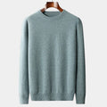 Men's Fine-Knit Crew Neck Jumper With Ribbed Bands - Grey