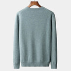 Men's Fine-Knit Crew Neck Jumper With Ribbed Bands - Colour options