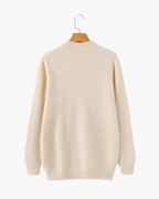Men's Fine-Rib Zip-Front Cardigan With Raised Neck Band - Beige