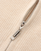 Men's Fine-Rib Zip-Front Cardigan With Raised Neck Band - Beige