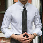 Men's Fine-Stripe Dress Shirt With Point Collar - Colour options