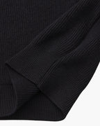 Men's Half-Zip Ribbed Jumper With Stand Collar - Black