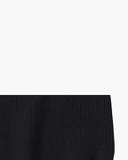 Men's Half-Zip Ribbed Jumper With Stand Collar - Black