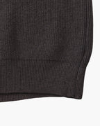 Men's Half-Zip Ribbed Jumper With Stand Collar - Dark Grey