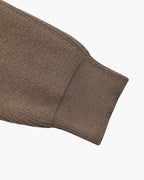 Men's Half-Zip Ribbed Jumper With Stand Collar - Brown