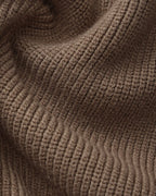 Men's Half-Zip Ribbed Jumper With Stand Collar - Brown