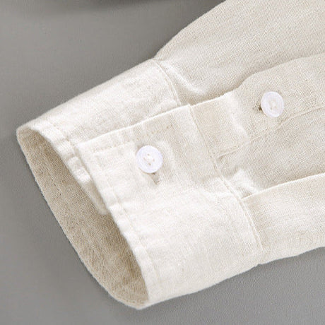 Men's Long-Sleeve Button Shirt With Curved Shirt Tail Hem - Colour options