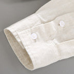 Men's Long-Sleeve Button Shirt With Curved Shirt Tail Hem - Colour options
