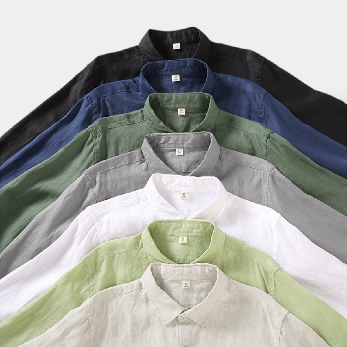 Men's Long-Sleeve Button Shirt With Curved Shirt Tail Hem - Colour options