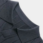 Men's Long-Sleeve Knitted Polo With Fine Vertical Rib - Colour options