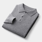 Men's Long-Sleeve Polo Jumper With Two-Button Neck - Colour options