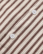 Men's Long-Sleeve Striped Shirt With Chest Pocket - Brown