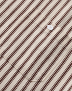 Men's Long-Sleeve Striped Shirt With Chest Pocket - Brown