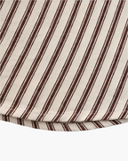 Men's Long-Sleeve Striped Shirt With Chest Pocket - Brown
