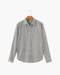 Men's Long-Sleeve Striped Shirt With Chest Pocket - Blue